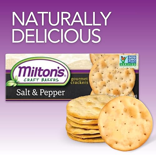 Miniatura 2 de Milton's Craft Bakers Galletas gourmet de sal y pimienta, galletas verificadas sin OMG, todos los ingredientes naturales, kosher, galletas