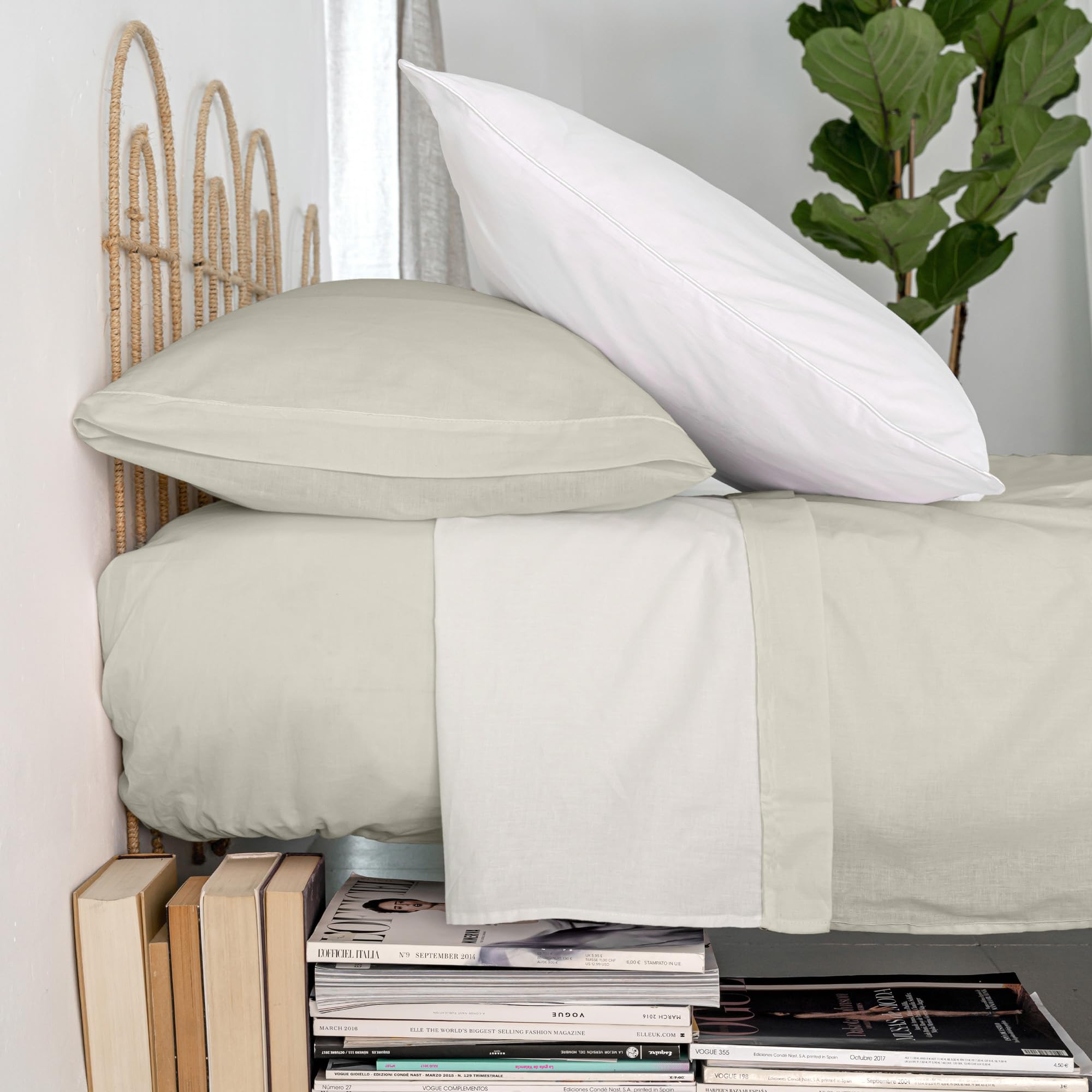 Drap plat beige 210x270 pour lit 135 140 grand linge de lit