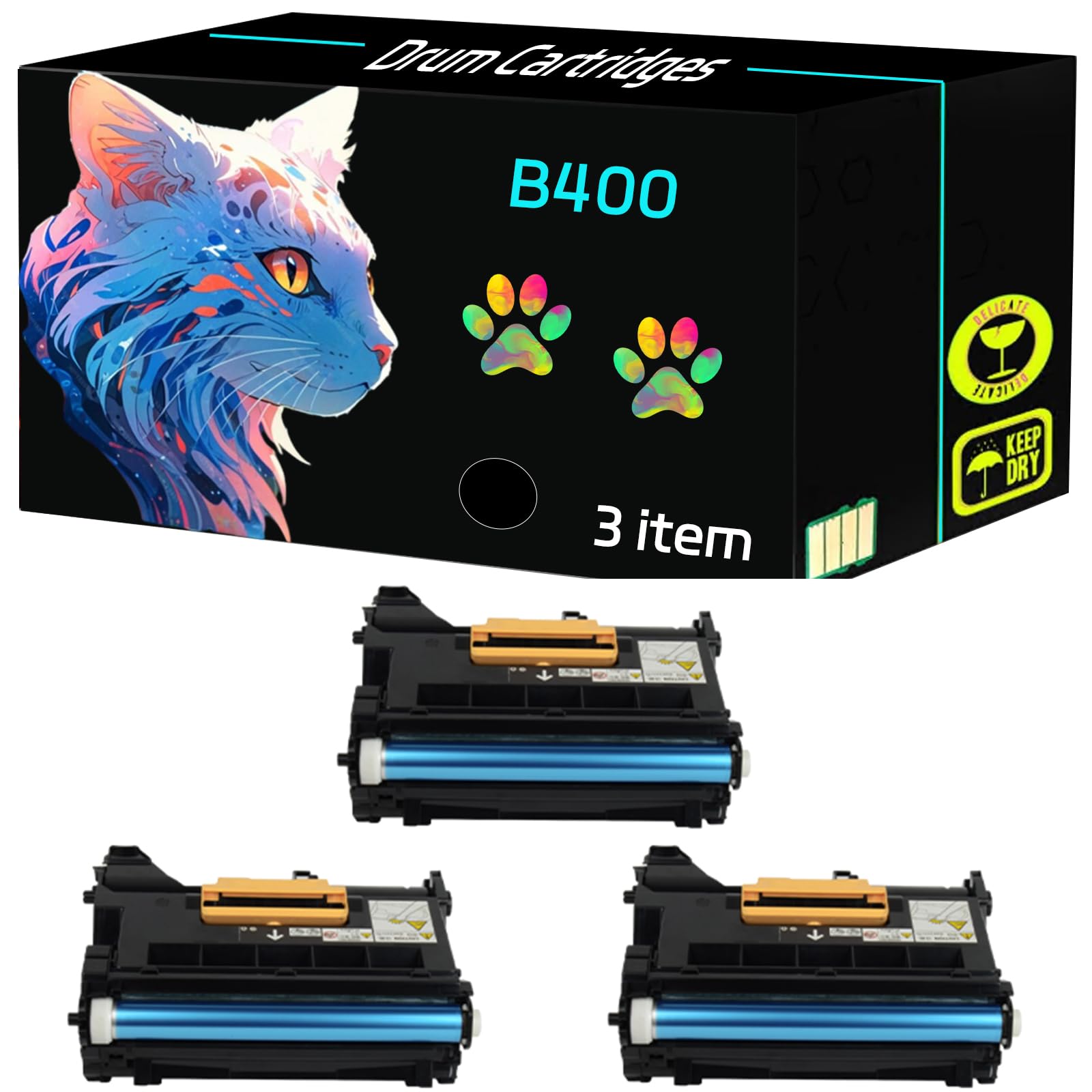 High Yield B400 Drum Cartridges Compatible for Xerox VersaLink B400dn B400n B405dn Printers, Print Clearly (3 Pack Black)
