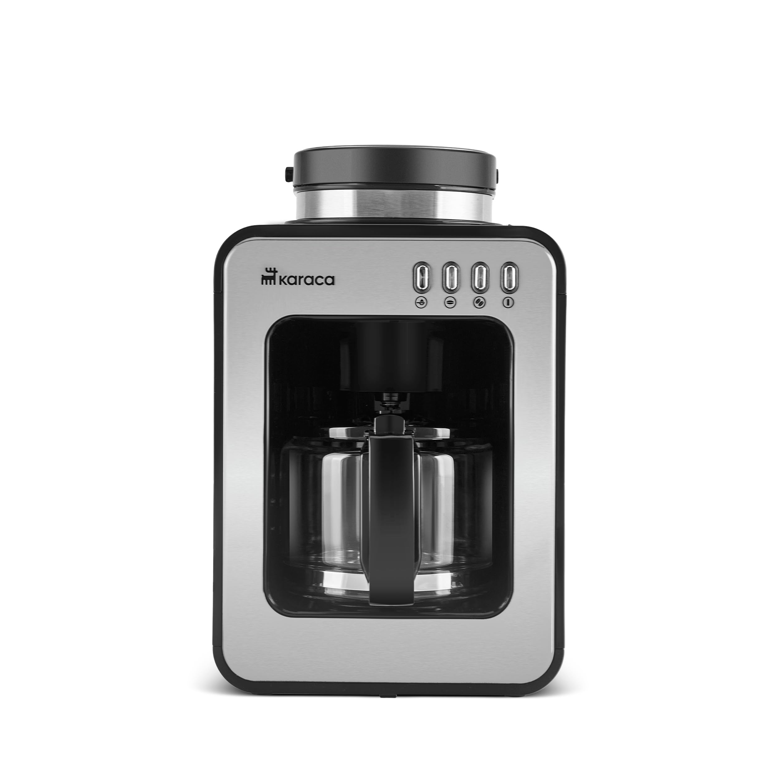 KARACA GRINDMAESTRO – Cafetière filtre avec moulin intégré, 0,​5L, 600W, Inox