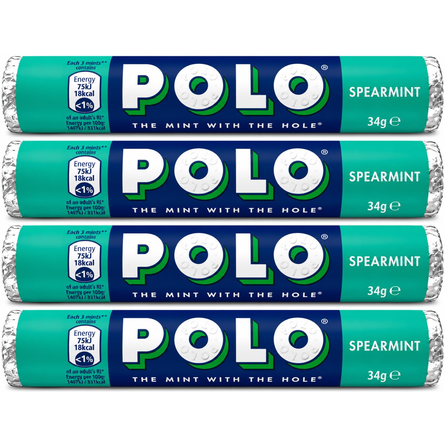 NESTLE - Polo Spearmint Mint Rolls (4 x 34g Tubes) By COUGAR | Refreshing Spearmint Candy with Cool Smooth Flavor | Classic Mint with The Hole | Pocket Friendly Breath Freshener Mint Candy – (Imported-UK)-image-23