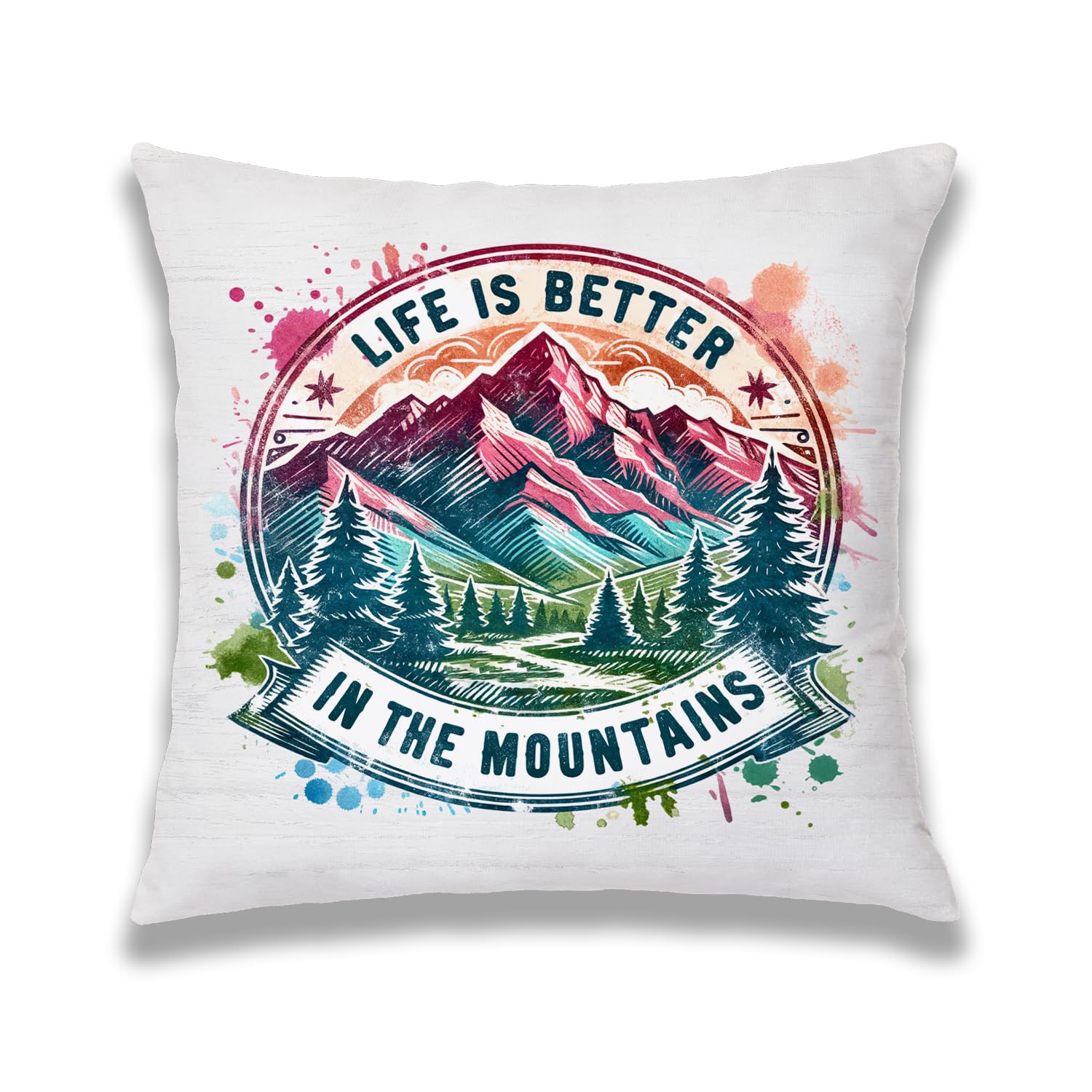 Udinaz Camping Hiking Pillow Covers 18x18 Gifts for Hiking Camping Adventurous Women Men Life is Better in The