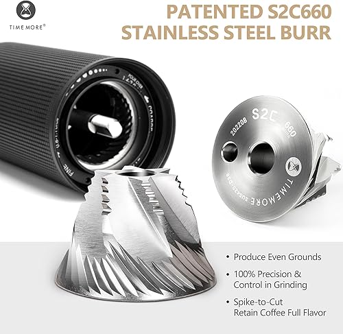 Miniatura 3 de TIMEMORE Molinillo de café manual Chestnut C3 ESP Pro, molinillo de café de mano, molinillo de café de acero inoxidable S2C con mango plegable,