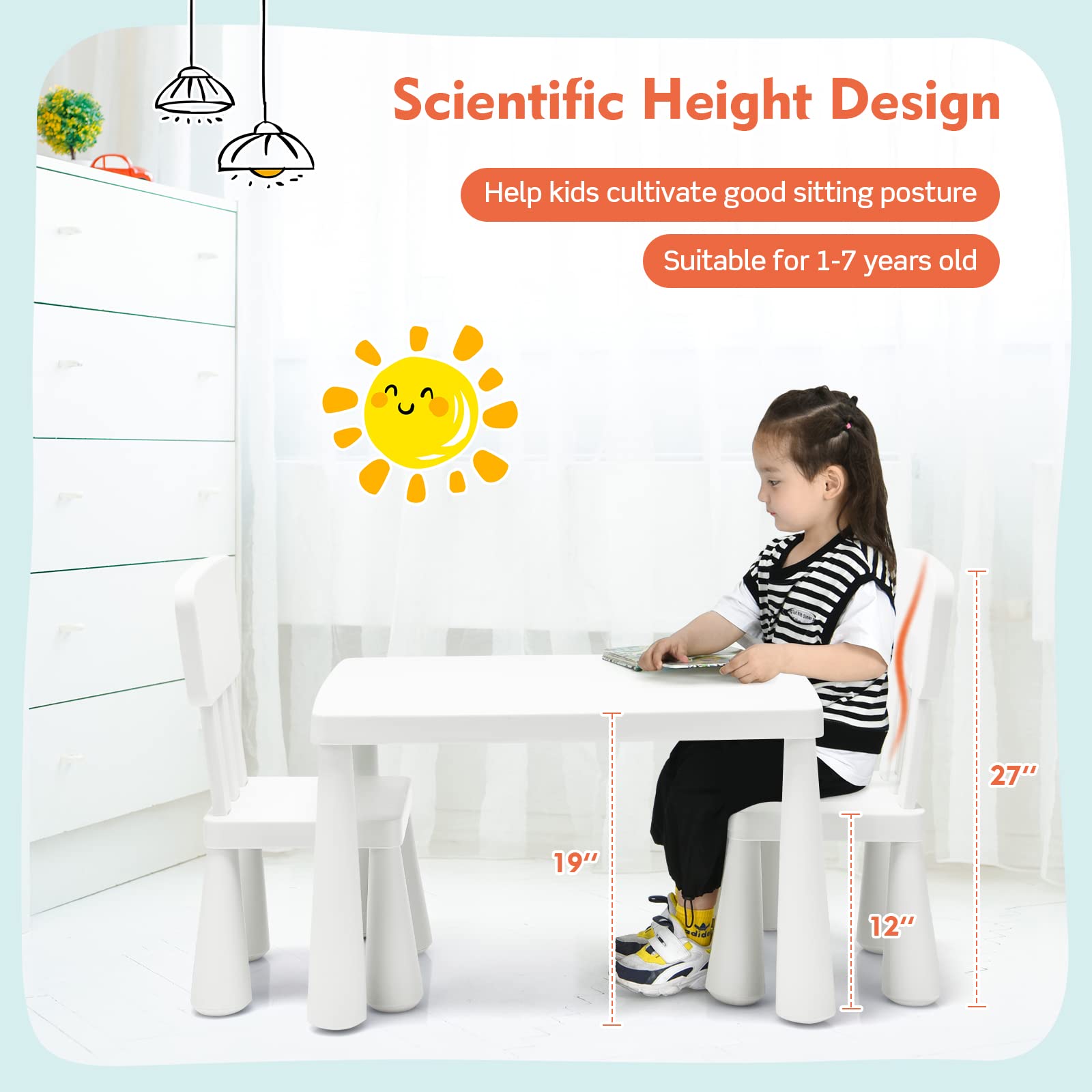 COSTWAY 子ども用テーブル＆椅子セット キッズデスク チェア 3点セット Amazon.co.jp: COSTWAY 子供用テーブルと椅子3点セット 軽量
