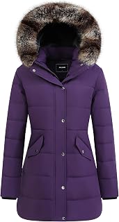 TYBBNY Women's Waterproof Winter Parka with Detachable Hood and Fur Trim