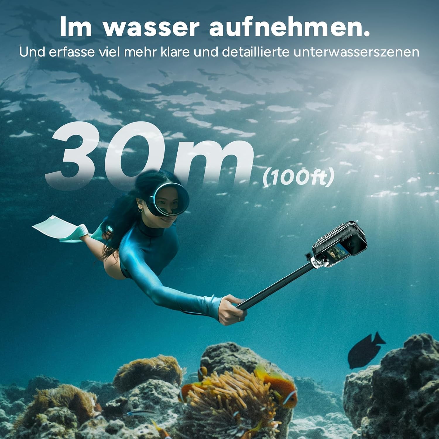 SJCAM C300 Vlog Kamera 4K(64GB),7 Stunden Akkulaufzeit,6-Achsen-Stabilisierung,Dual-Touchscreen,154° Weitwinkel,30M Wasserdicht,Action cam mit Zubehör-Kits Geschenke,Schwarz