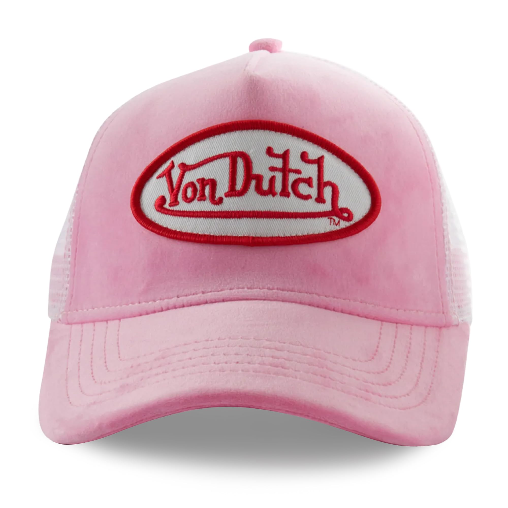 Von Dutch Women's Pink Velvet Trucker /Red Caps