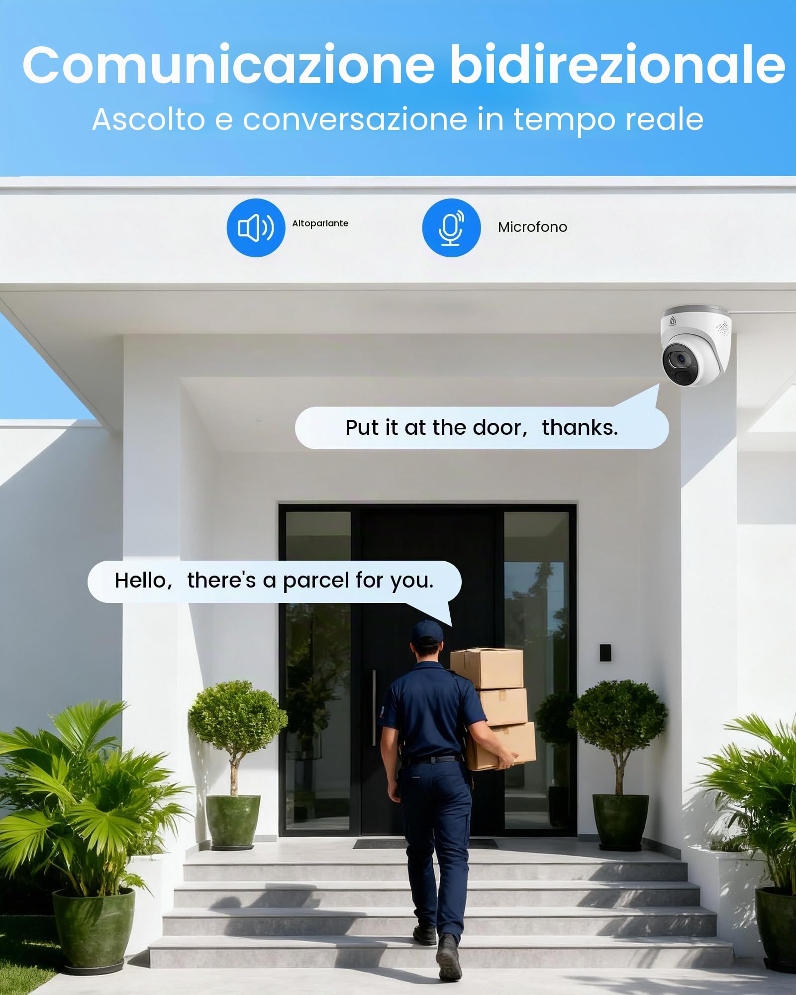4K PoE Kit Videosorveglianza Esterno, 8CH NVR con 2TB HDD + 8x 8MP IP Telecamere, Rilevamento di Uomo/Veicolo, Audio Bidirezionale, Visione Notturna IR 30m, Registrazione 24/7, No Monthly Fee