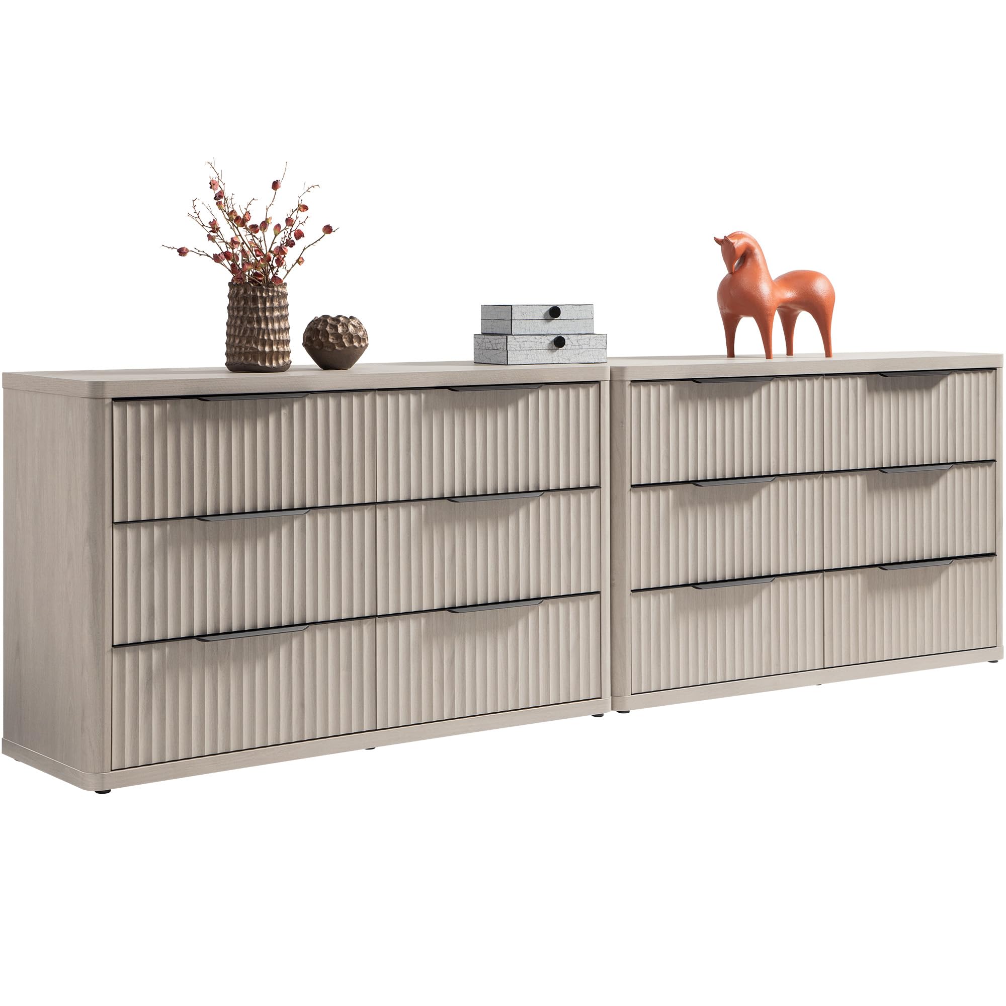 SICOTAS 6 Drawer Dresser White Alder for Bedroom & Closet