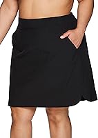 RBX Plus Size Women's Longer Skort: Quick-Dry Woven Pickleball Golf Tennis Skort with Pockets & Bike Shorts
