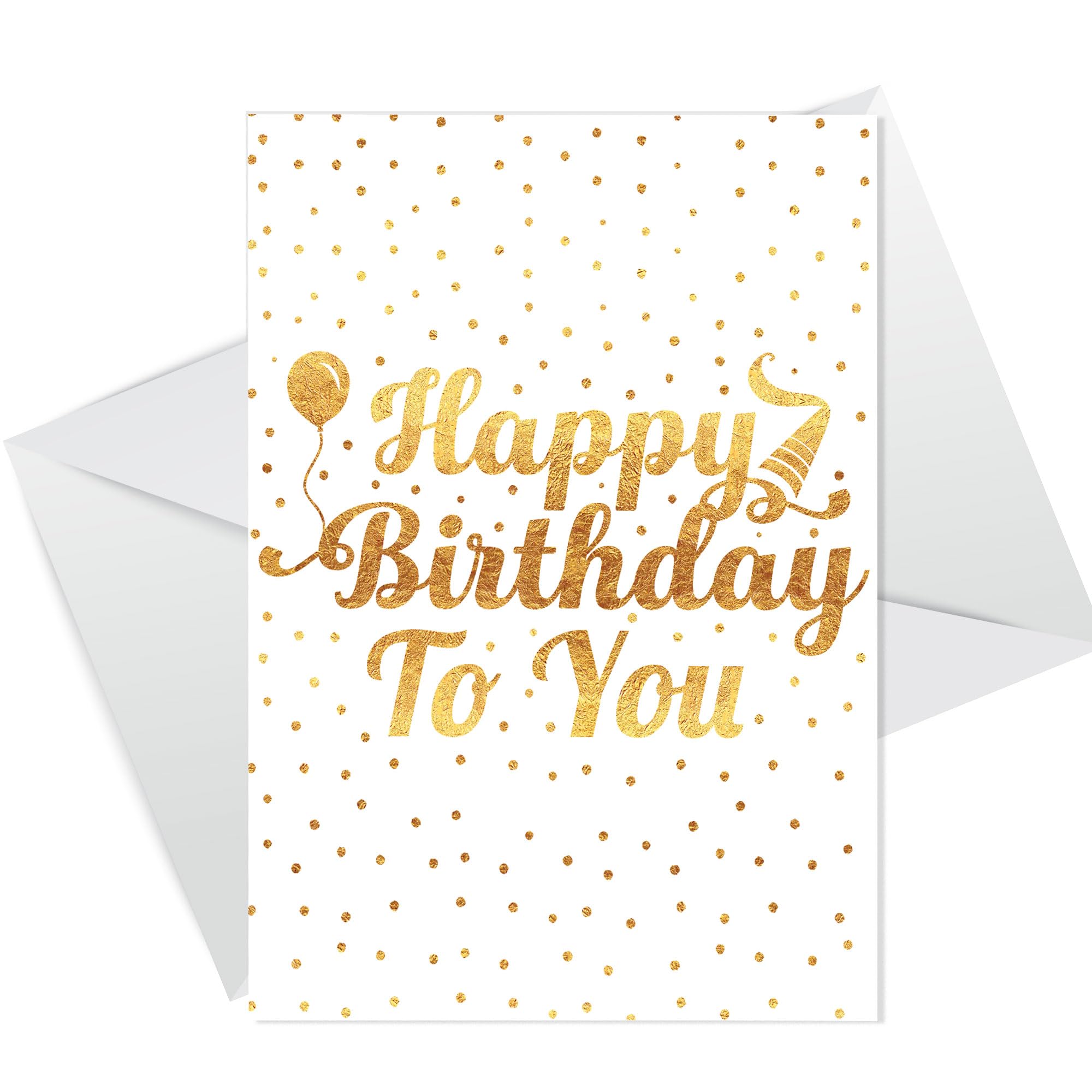 RED OCEAN Happy Birthday To You White Gold For Him Her Friends Best Friend Celebration Birthday Card