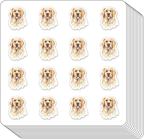 Golden Retriever - Calcomanías para planificador de perros, álbum de recortes de 0.5 pulgadas, calendario de bricolaje para niños, paquete de 208