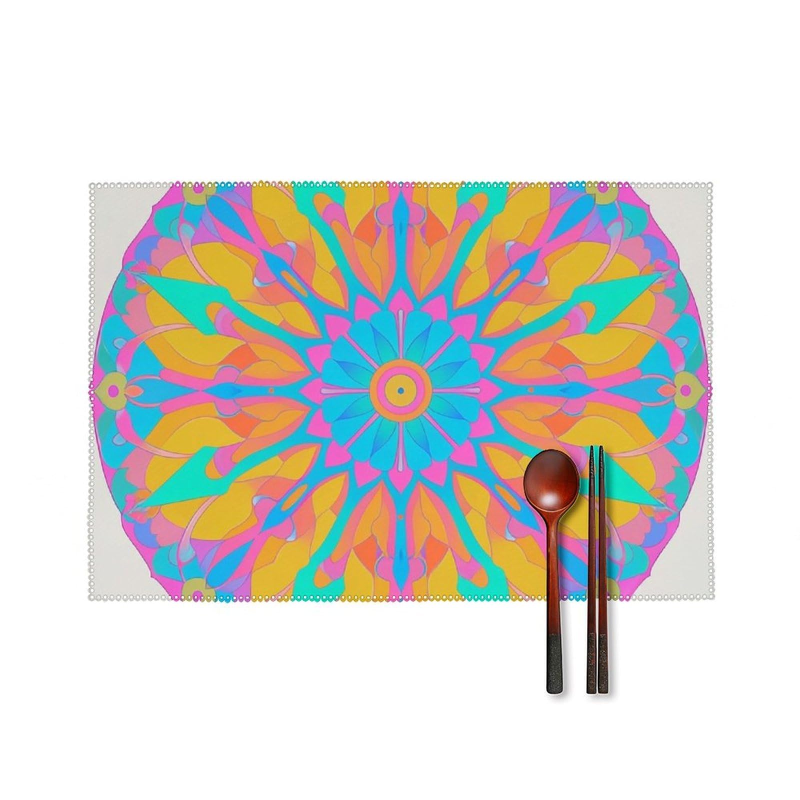 Set de table lavable résistant chaleur cuisine lot de 4 sets de table mandala