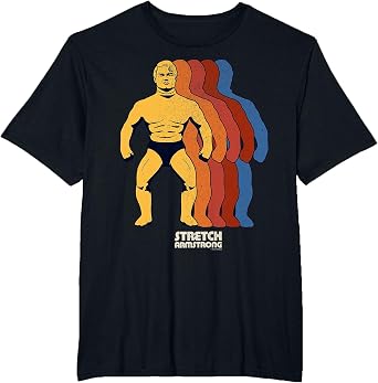 Stretch Armstrong Retro Superhero Silhouette Stack Logo T-Shirt