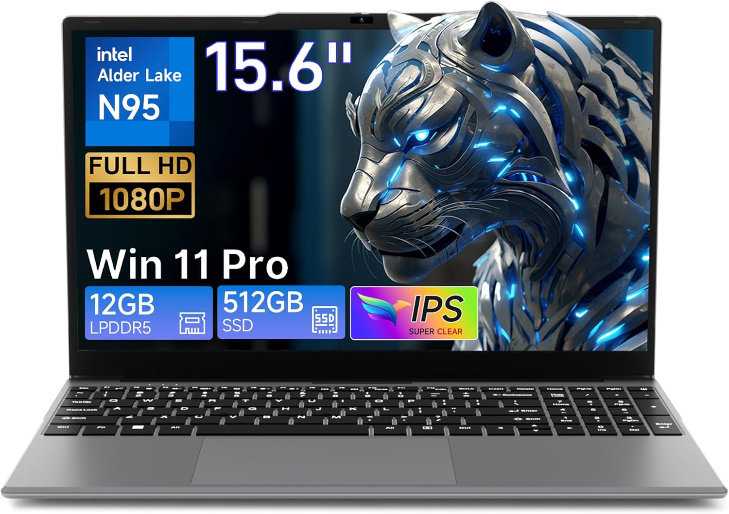 BMAX 2026 Laptop PC 15.6 Inches, N95 up to 3.4 GHz Laptop 12 GB LPDDR5 512 GB SSD, Win 11 Laptop 1080P FHD USB3.2 x 2, Mini HDMI, 5G WiFi Notebook with Film for Italian Keyboard
