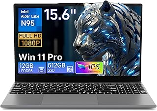 BMAX 15,6 Pulgadas Ordenador Portátil Procesador N95 hasta 3,4 GHz PC Portátil 12GB LPDDR5 RAM 512GB SSD 1920x1080 FHD Notebook Win 11 Laptop USB 3.2x2, WiFi5, Mini HDMI, Película Protectora Español