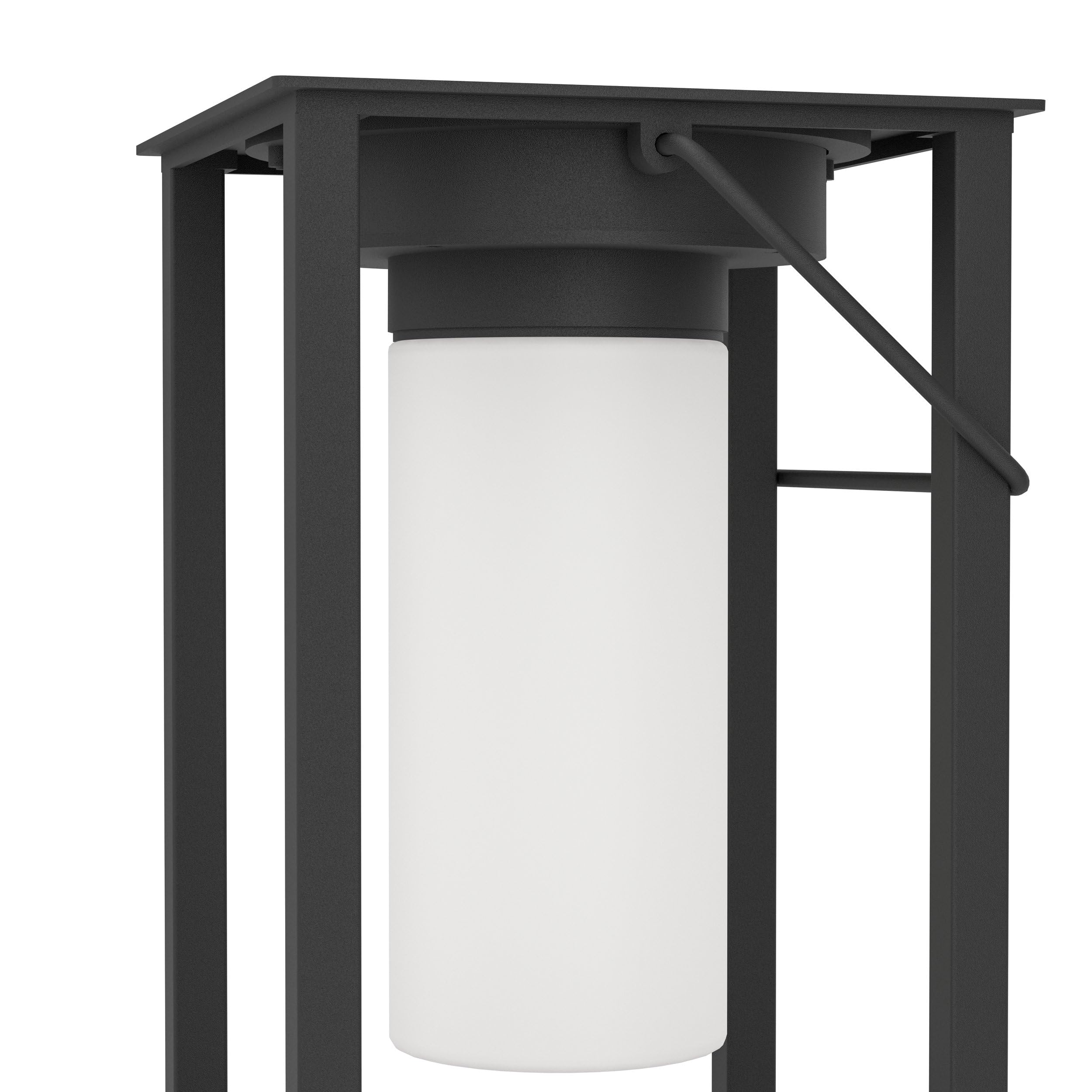 Eglo Lampada a LED da tavolo Usigni, lampada a energia solare per esterni, decorazione per balcone e patio, luce per giardino, lanterna a energia solare in plastica nera, IP44