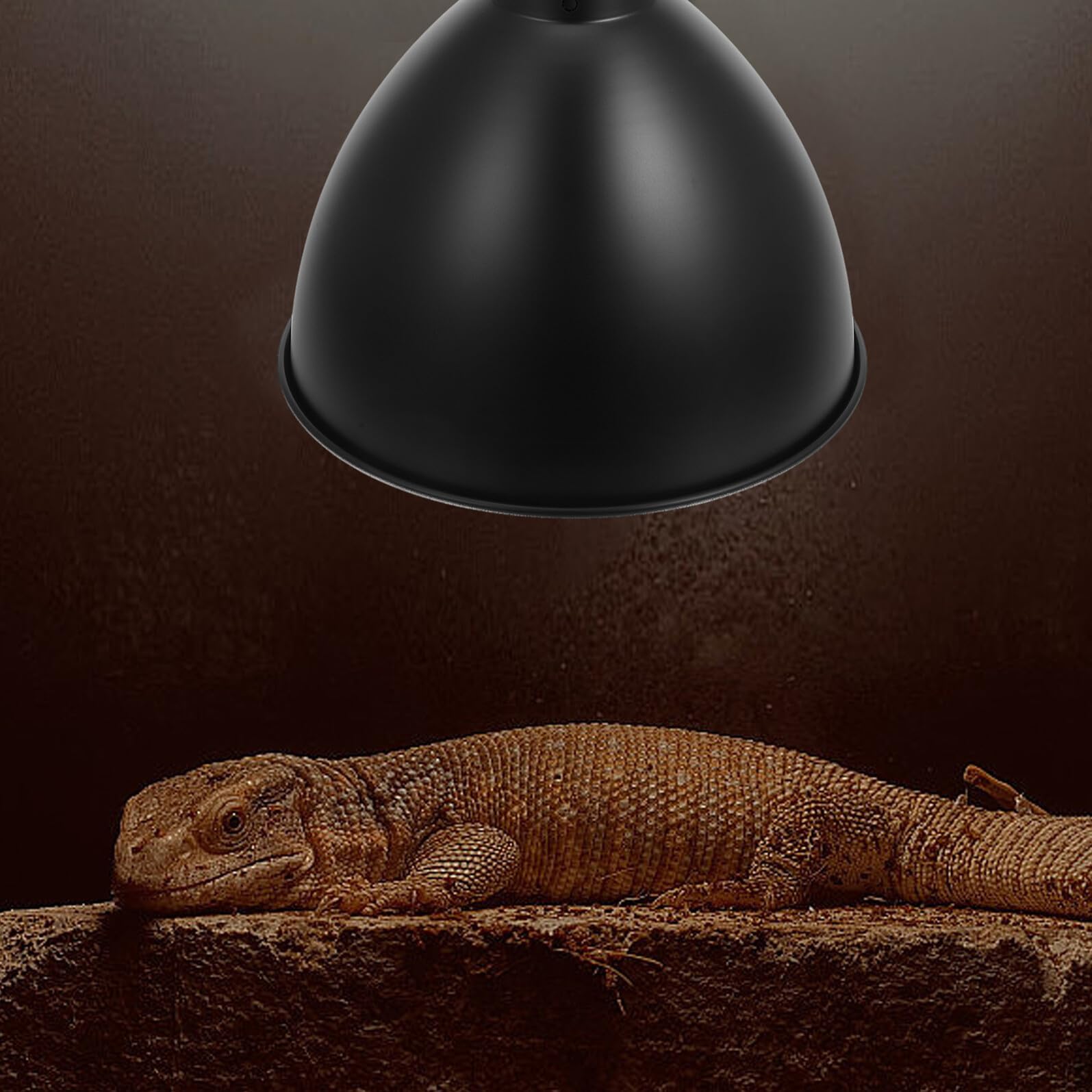 Lampada Riscaldante per Teca Rettile con Paralume Riflettente Accessorio Isolante per Lampade Animali Facile Installazione e Risparmio Energetico