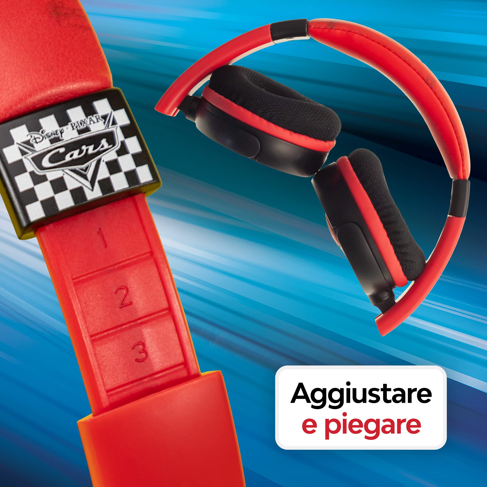 Disney Pixar Cars Bundle - tablet per bambini Pebble Gear da 7" con paracolpi e cuffie, controlli parentali, filtro luce blu, oltre 500 giochi, app, e-book, limitatore di volume da 85 dB