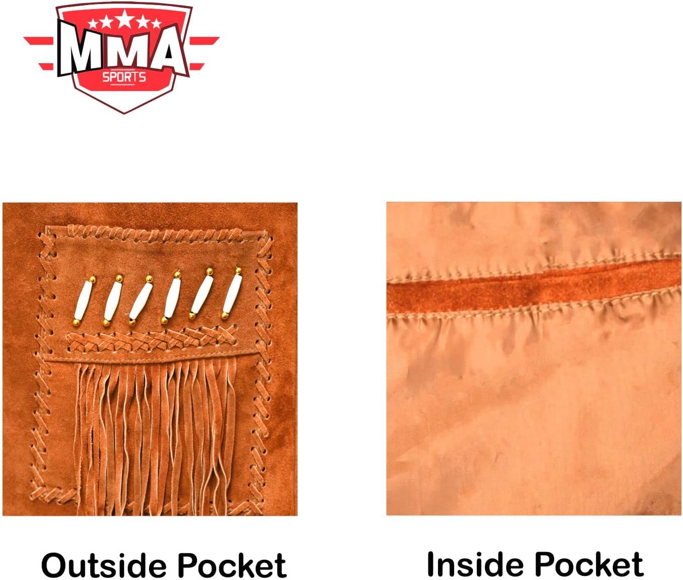 Men's Cowboy Western leather Coat Native American Jacket with Fringes Beades &Bones