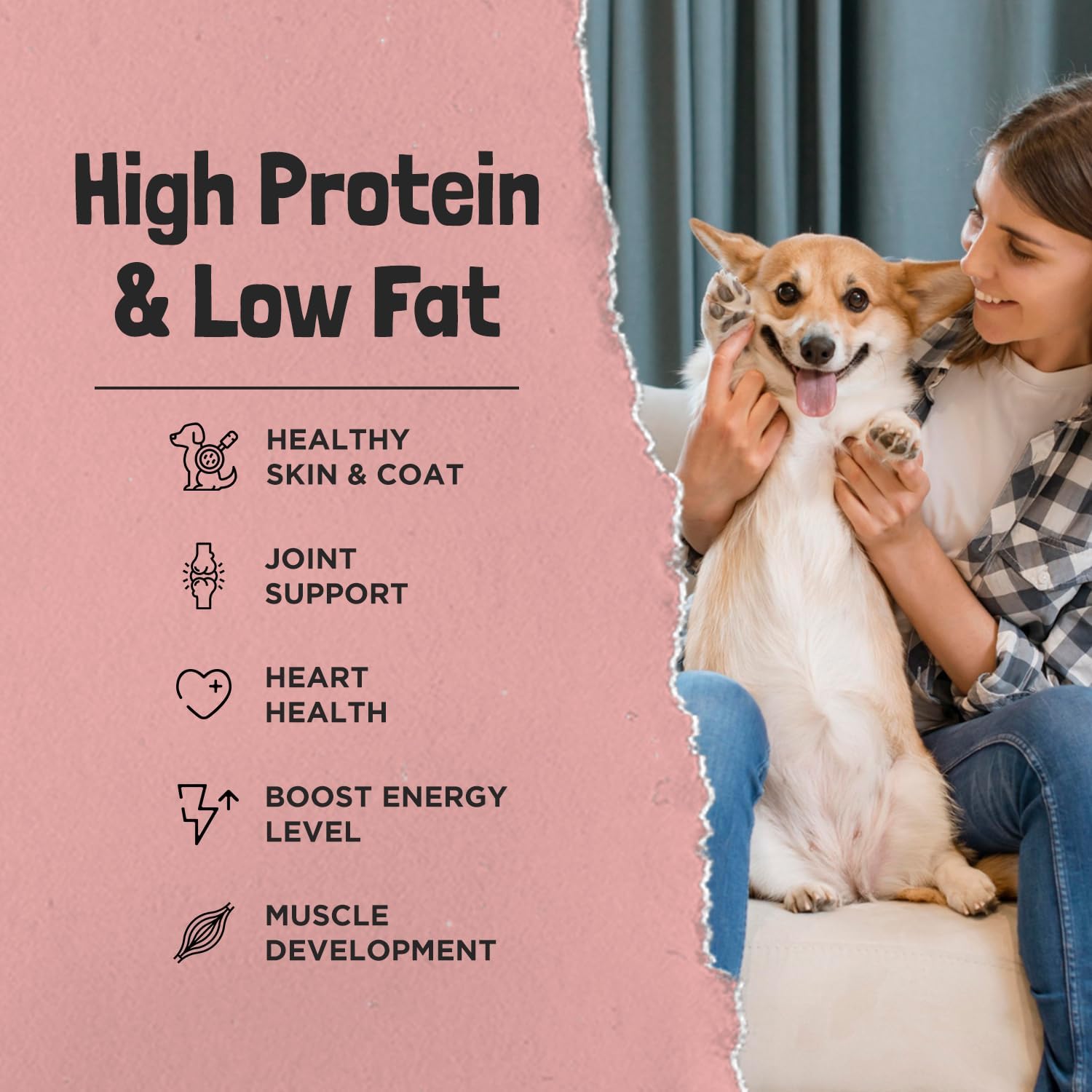 Ruff Town Dog Treats Bundle – Human Grade Chicken & Beef Heart | Dehydrated, Single Ingredient, Grain Free, Hypoallergenic, High Protein Training Treats for Dogs - All Breeds | Made in USA (2 Pack)