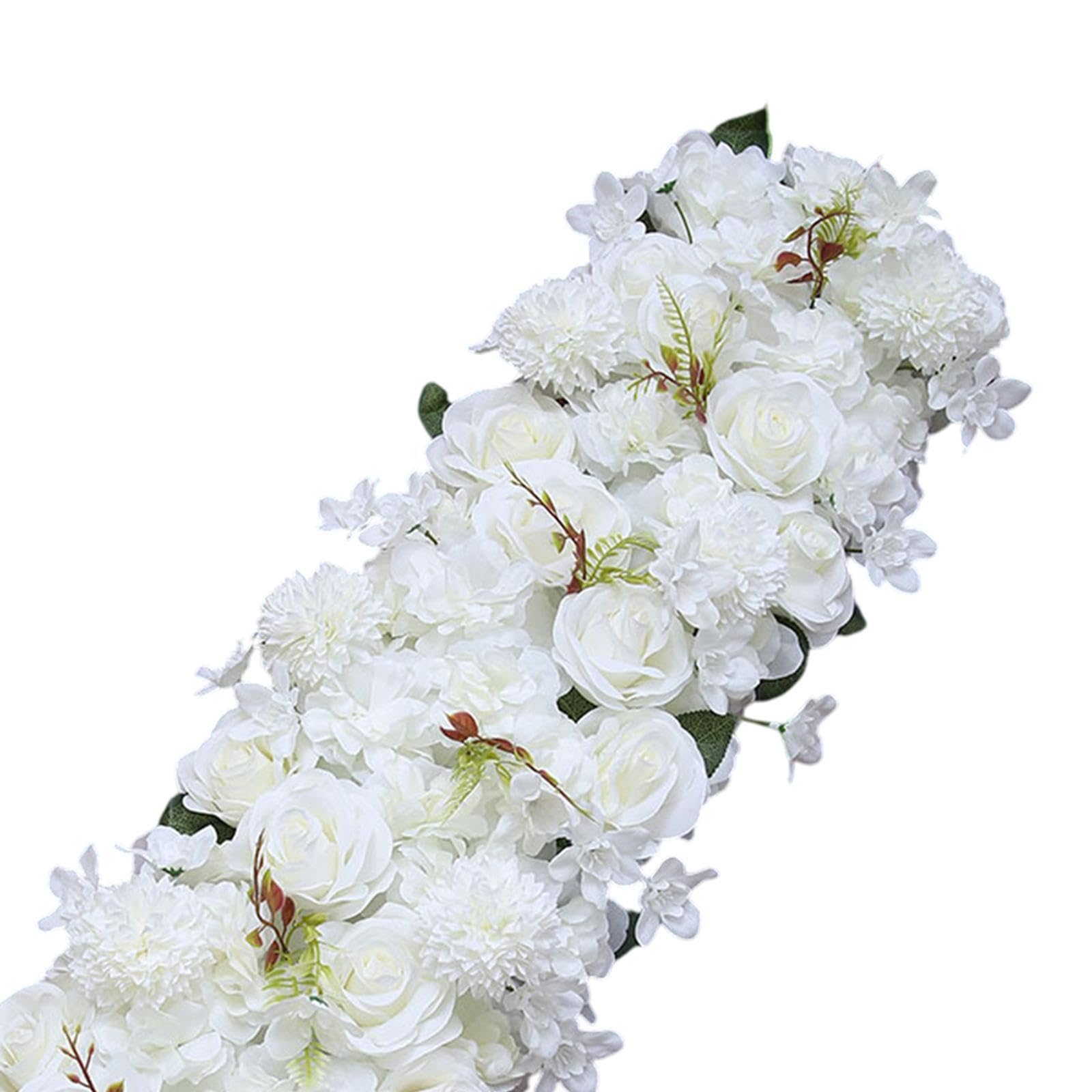 Panneau de Fond Floral En Roses Artificielles, Composition de Fleurs En Soie à Faire Soi-même pour Mariage, Salon, Balcon, Entrée, Blanc