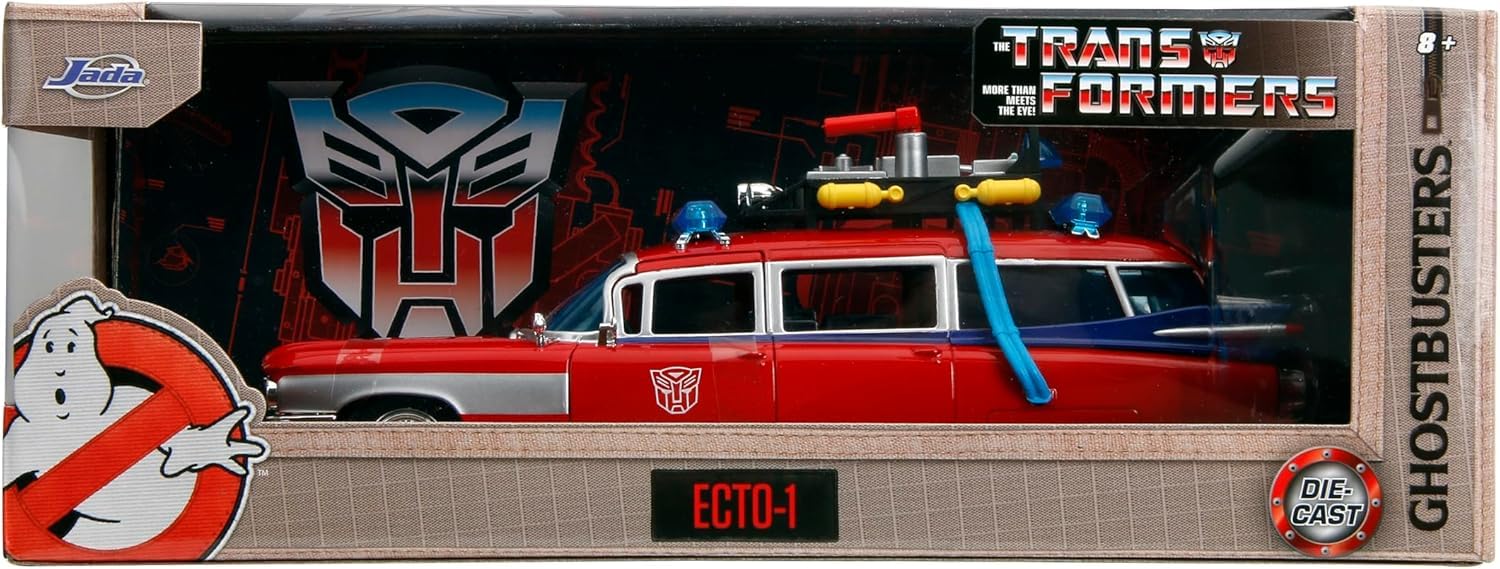 Jada Toys Transformers X Ghostbusters ECTO-1 Die-Cast Metal Model