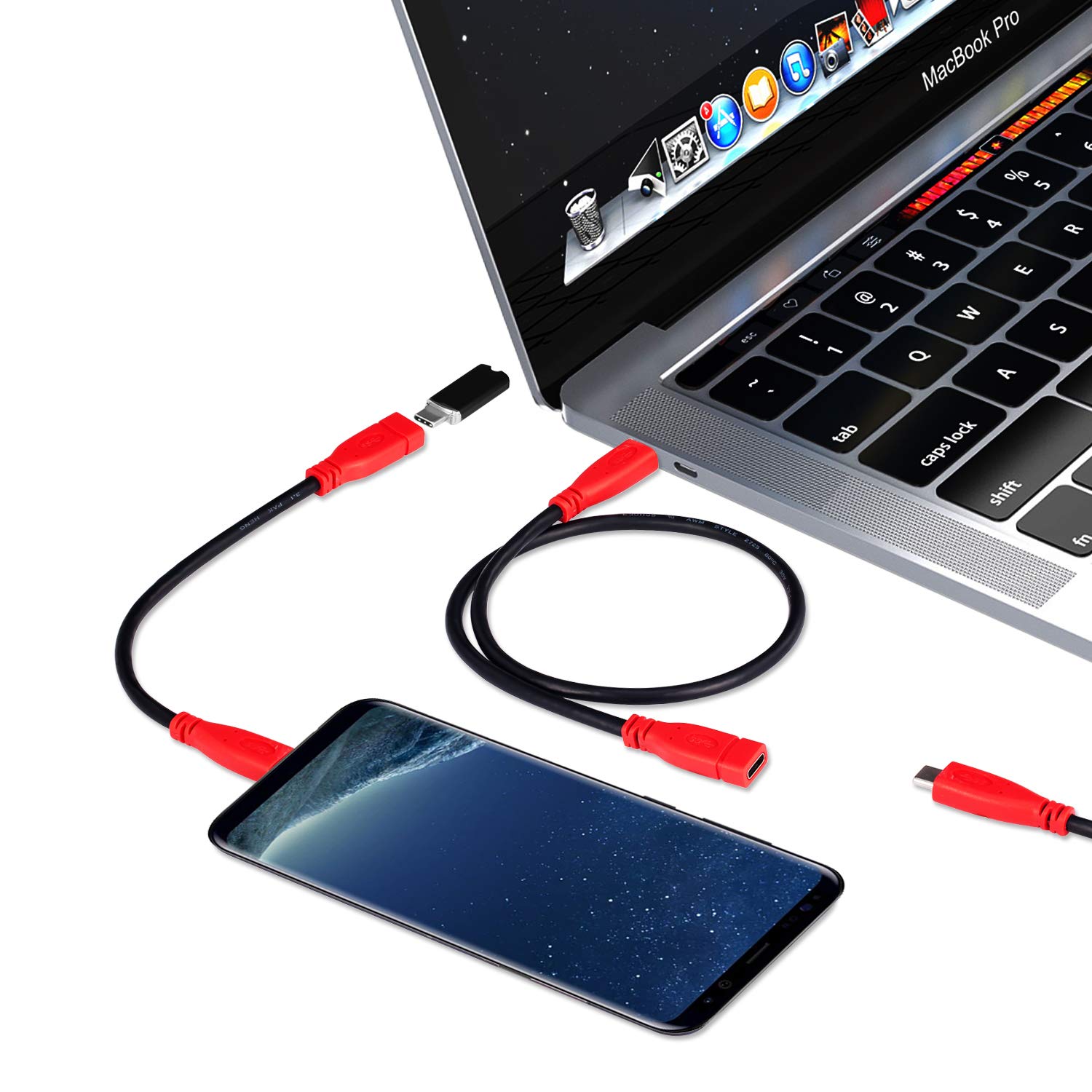 USB Type C Extension Adapter 3-Pack,Pd USBC 3.1 Gen2 Female To Male Extender Con