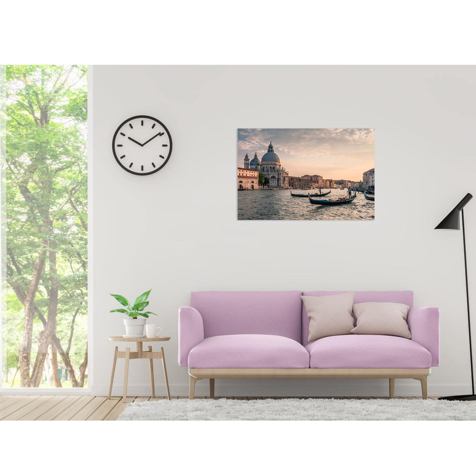 Nowoczesny pejzaż miejski na płótnie, sztuka ścienna, krajobraz miasta, grafika, obraz, wydruki, plakat wenecki, do salonu, dekoracja, 35 x 55 cm, oprawiony