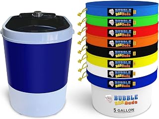 BUBBLEBAGDUDE Bubble Machine 5 Gallon 8 Bag w/ 110 Volts Mini Washer Set - Herbal Bubble Ice Bag Essence Extractor Kit - Plant & Herb Extraction Bags, 2 String Locking System