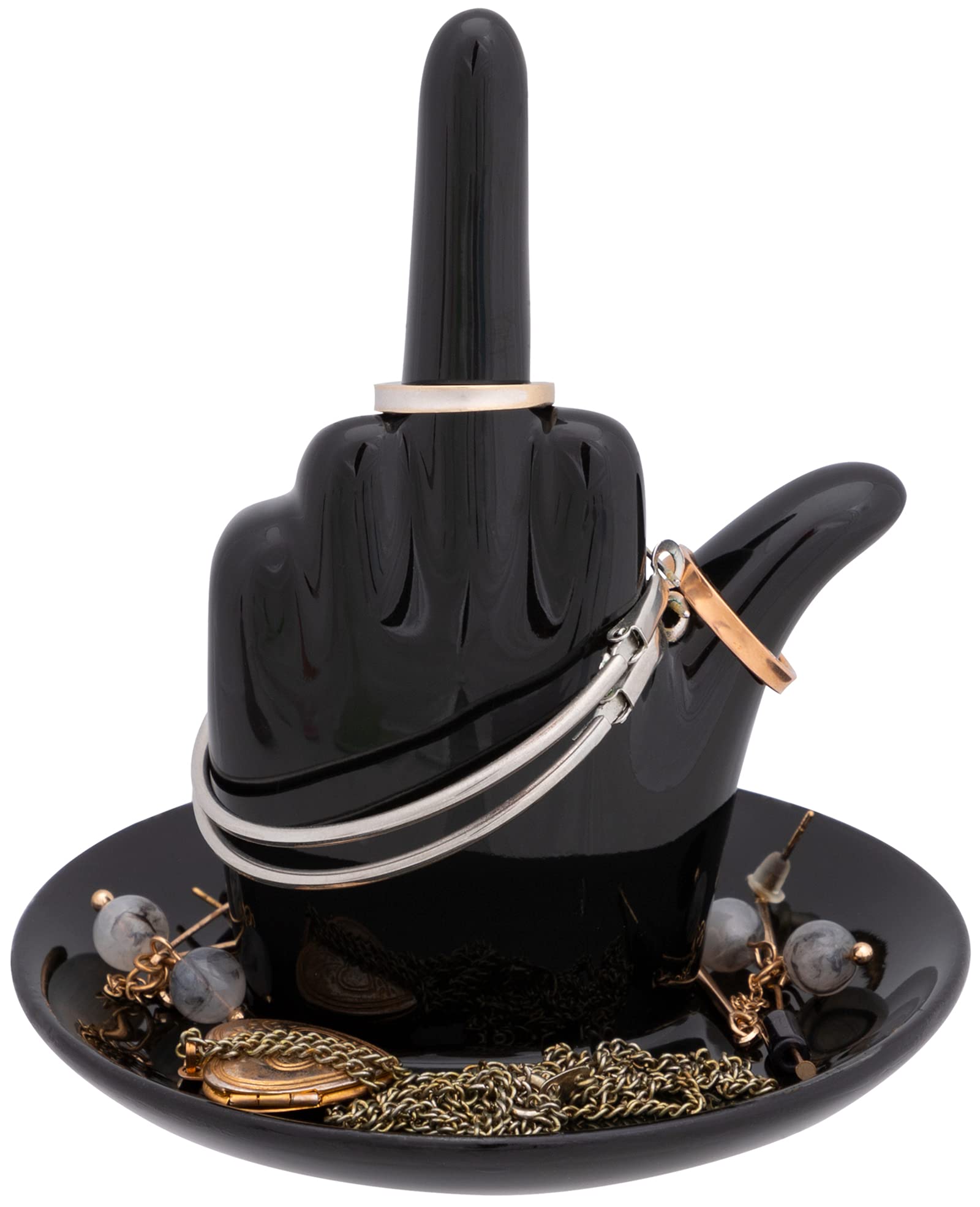 Amazon.co.jp: セラミック「中指」ジュエリーリングディッシュトレイ