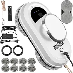 Robo Limpa Vidro, Limpador de Janela com Detecção, Limpador de Janelas com Controle Remoto, Robô Inteligente de Limpeza de Vidro com Spray de Água AutomáTico/Remoto