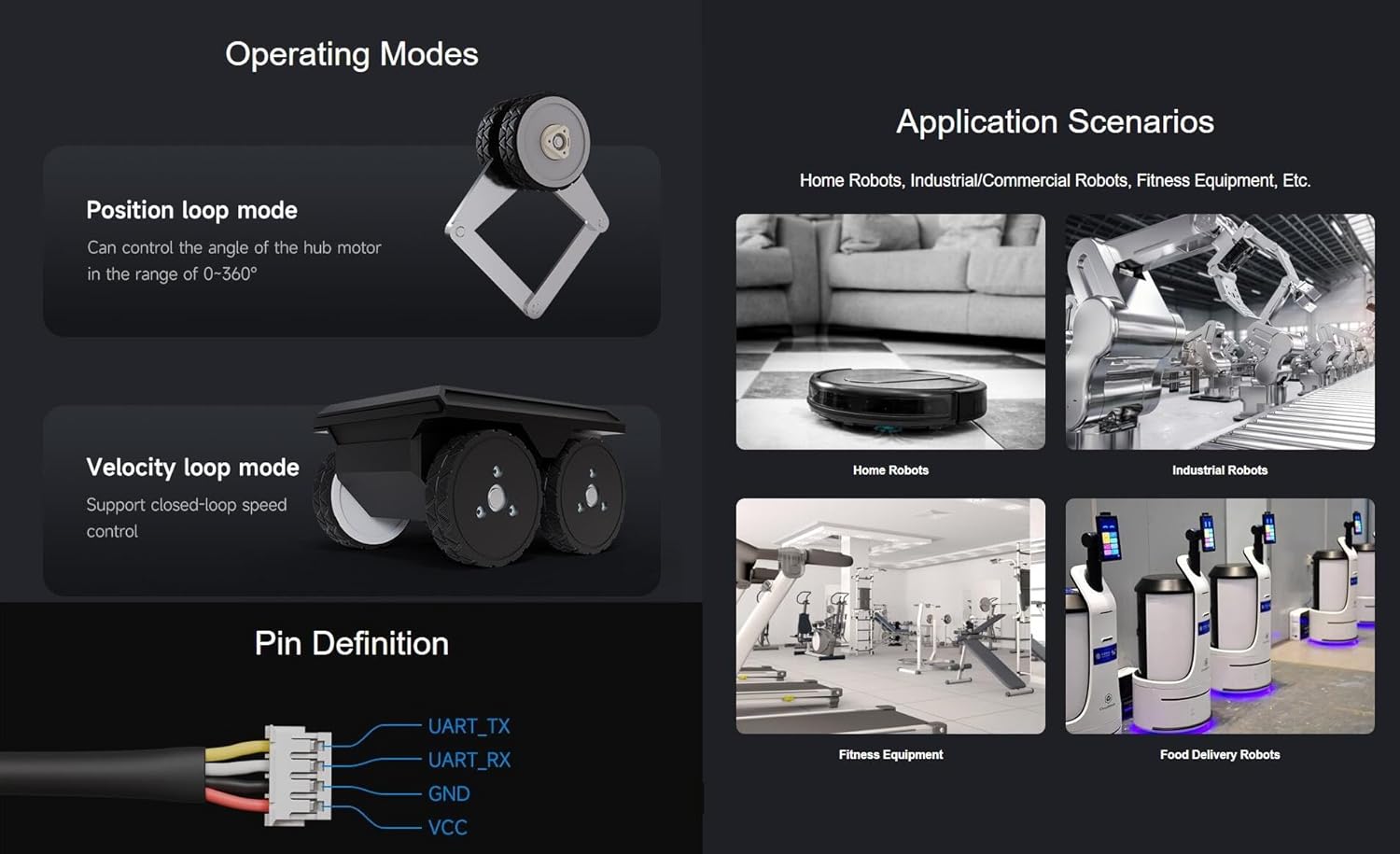 DDSM210 Direct Drive Servo Motor, Low Speed & High Torque, Low Noise, All-in-One Design, Hub Motor, Suitable for RC Car Robot DIY (DDSM210)