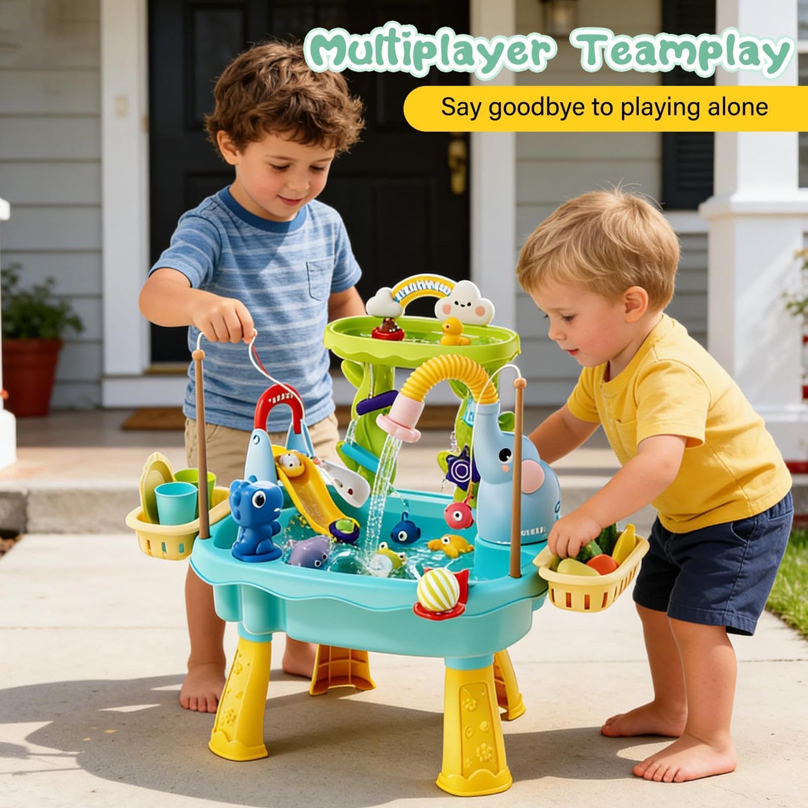 Generisch Aktivitätstisch für Wasser,Outdoor Sommerspielzeug - Sommer-Wasserspielzeug - für Mädchen Vorschulkinder Hinterhof Terrasse Camping Kita Zuhause Badezimmer Spielraum