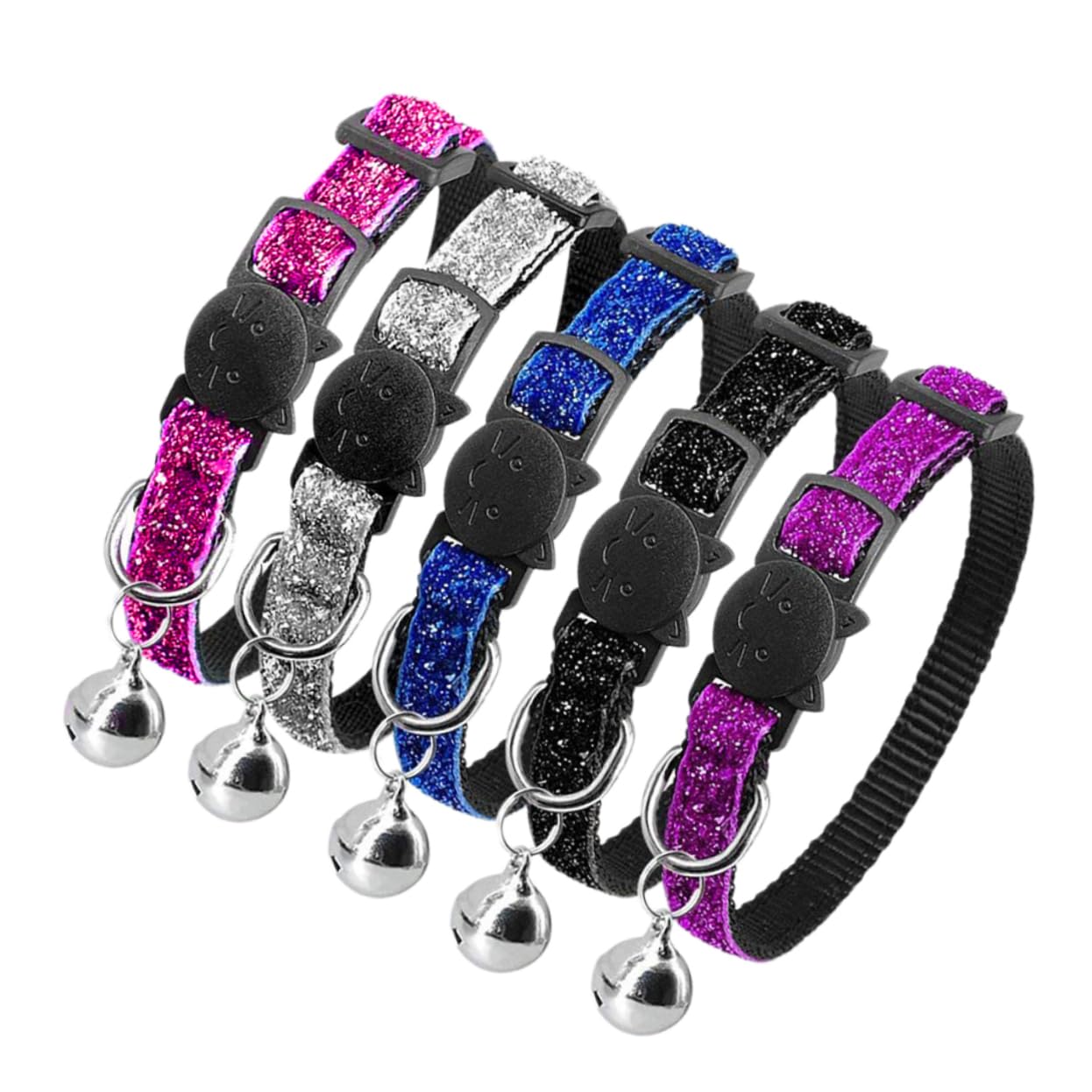 FOMIYES 15stücke Nylon Katzenhalsbänder Mit Glöckchen Verstellbares Und Sicheres Sicherheitsverschluss-katzenhalsband Für Katzen Und Kleine Haustiere