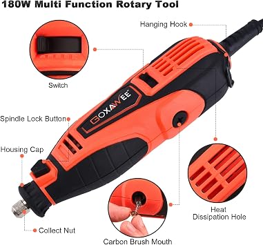 GOXAWEE Rotary Tool Kit with Flex Shaft and Rotary Tool Accessory Kit 141pcs
