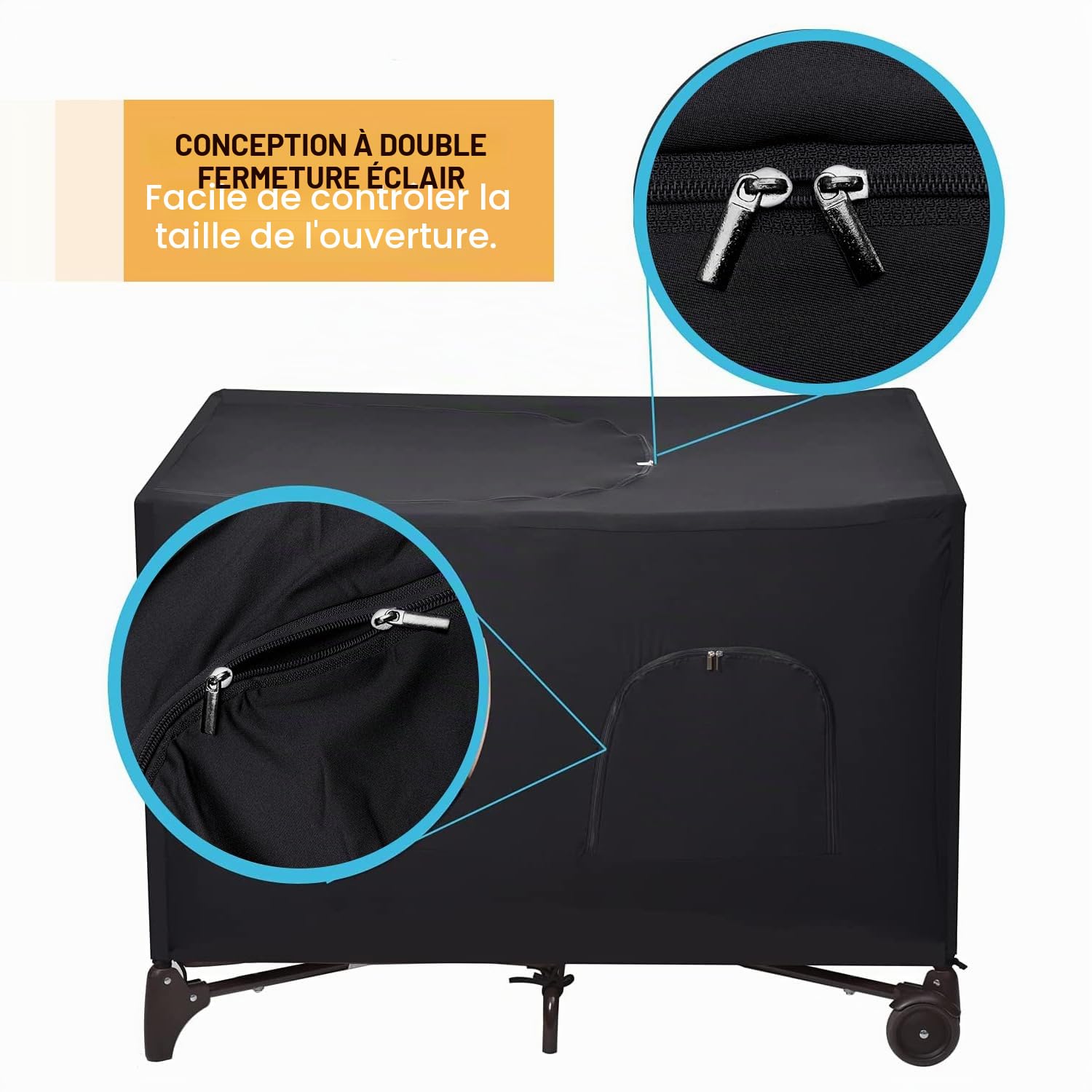 Funvalley Surperfect Rideau de lit pour berceau avec maille extensible et respirante, tente de camping et protection solaire jusqu'à 102 cm × 76 cm pour la sécurité du sommeil des enfants, intérieur