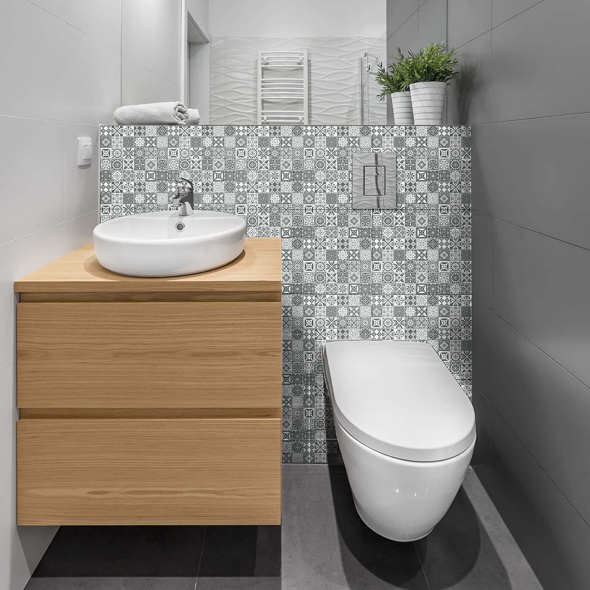 Ambiance Pack de 6 Stickers adhésifs Frises carrelages | Sticker Autocollant Frises Carreaux de