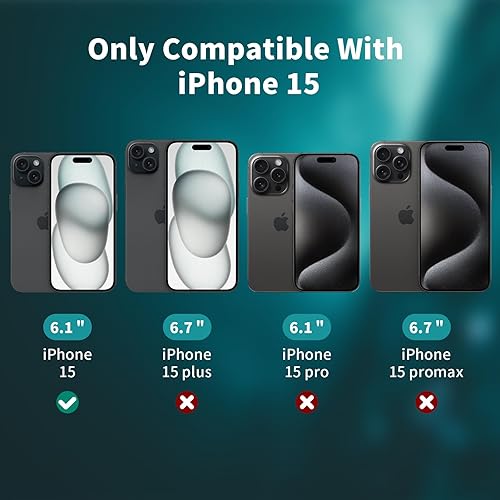 Miniatura 2 de Corefyco Paquete de 2+2 Protector de pantalla de privacidad para iPhone 15 y película para lente de cámara, vidrio templado 9H, anti espía privado,