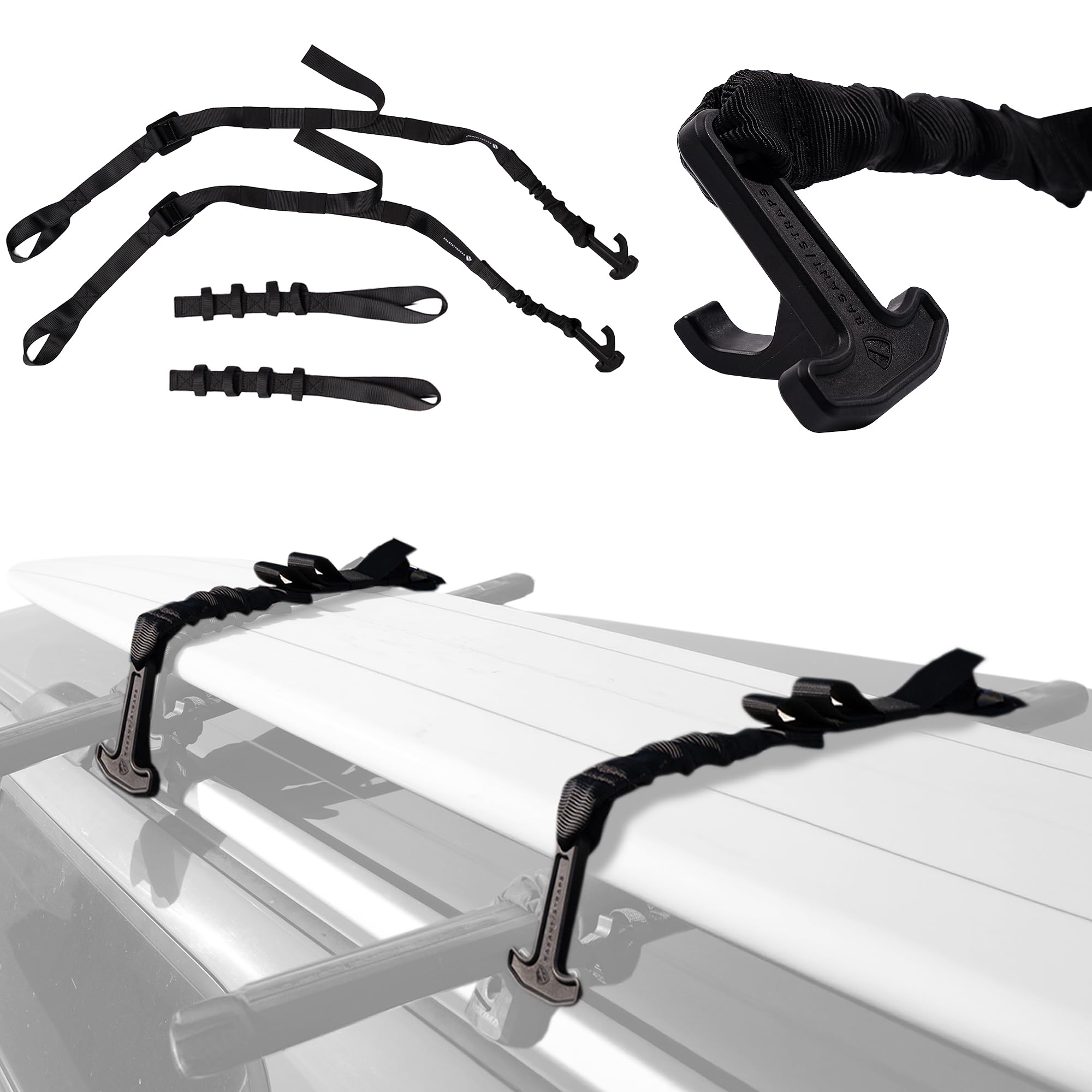 Photo 1 of T-Pull Quick-Release Tie-Down Strap (2 Straps Included) – Fast, One-Handed Strap System for Surfboards, Paddleboards, Kayaks & Roof Racks – Ultra-Durable, Easy to Use, No Knots or Hassle