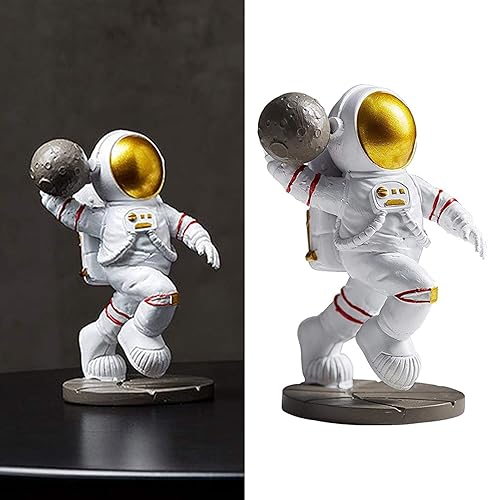 Miniatura 6 de Estatua de astronauta de resina, figura de astronauta, estatuas de astronauta, modelo de escultura para regalos para el hogar, recuerdos, caja