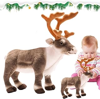 Christmas Reindeer Plush, Soft Reindeer Toys Deer Plush Elk Doll, 13.7in Cute Christmas Plush for Sofas Beds Bedrooms Chairs, Kids Gift Maijia