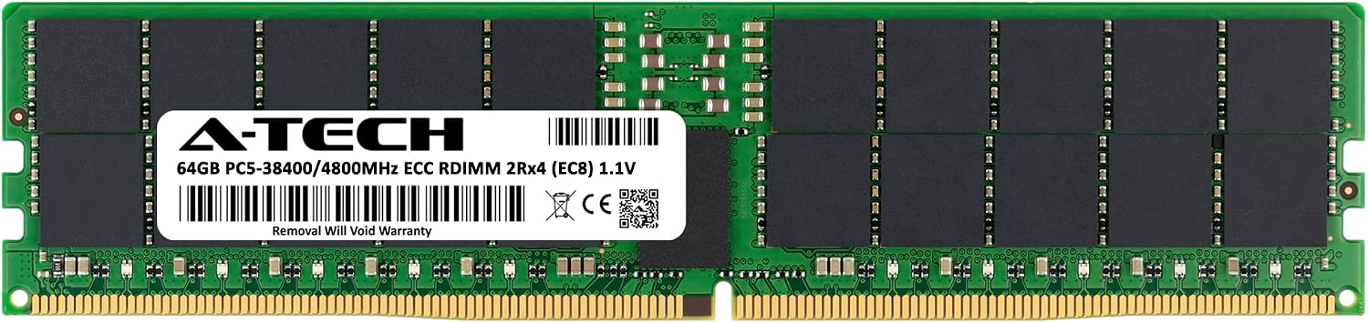 A-Tech 64GB DDR5 4800MHz ECC RDIMM Server Memory Module