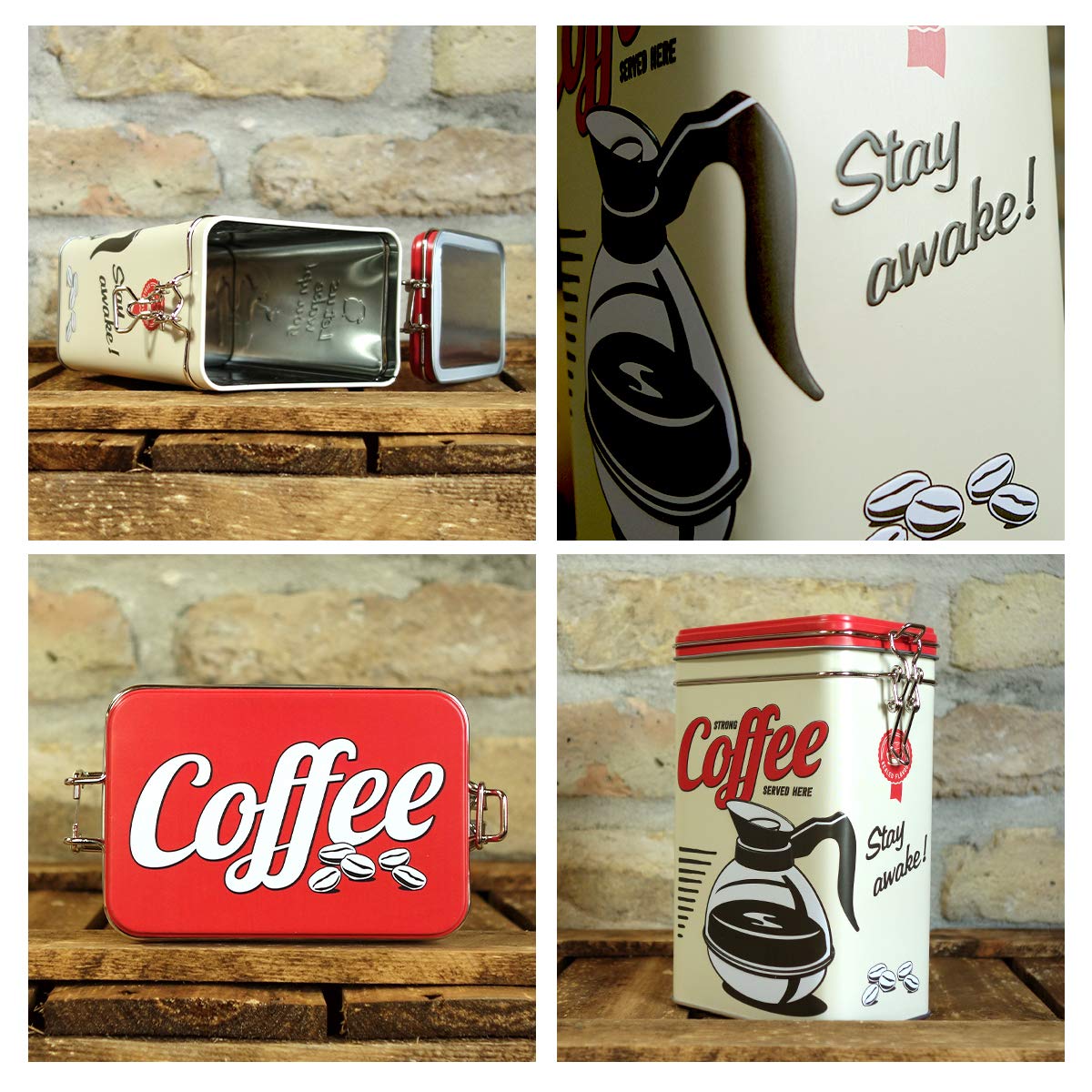 Nostalgic-Art 31105 USA aroma protection tin - strong coffee served here, Colourful, 11 x 8 x 18 cm - Image 2