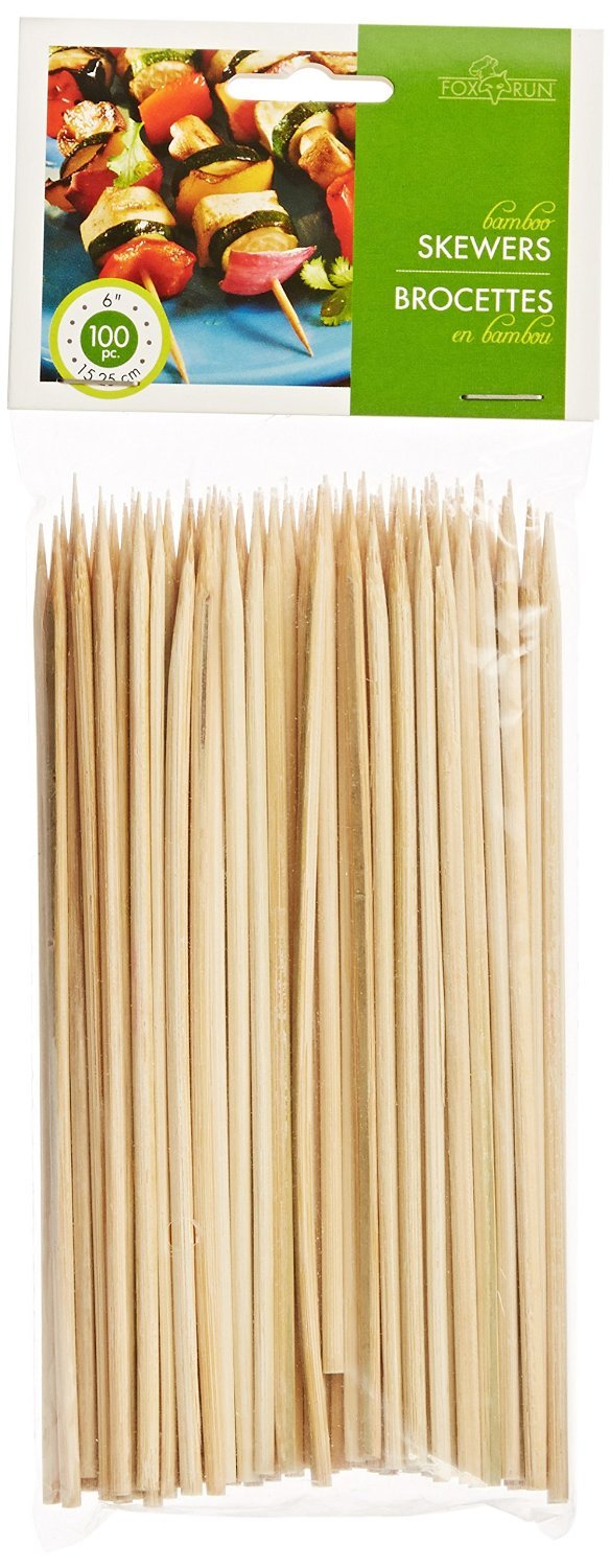 Fox Run 6 Inch Skewers Bamboo Shish Kebob BBQ Grilling Sticks Meats & Vegetables