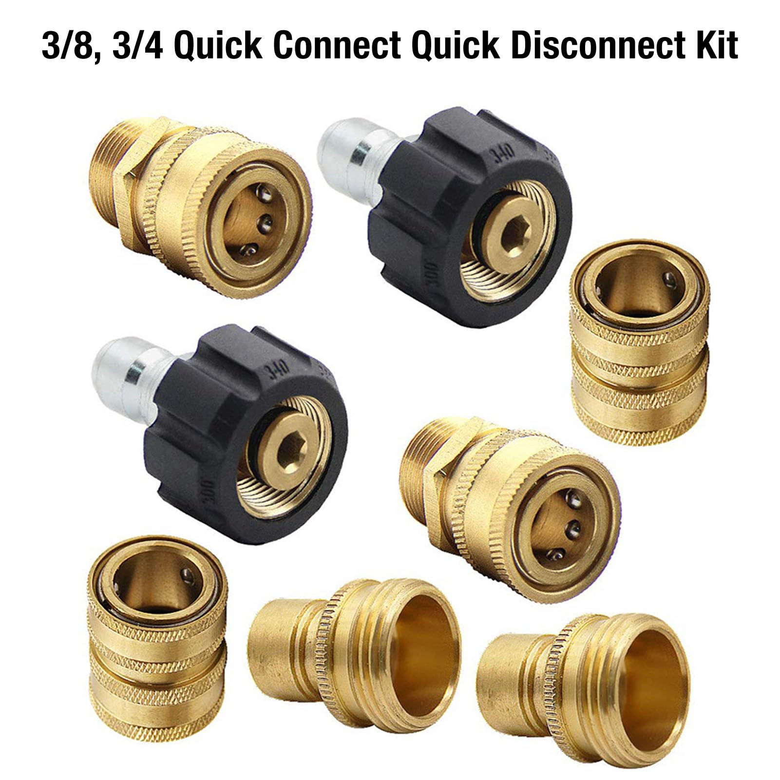 Connettori rapidi maschio e femmina per tubo da 3/4 kit