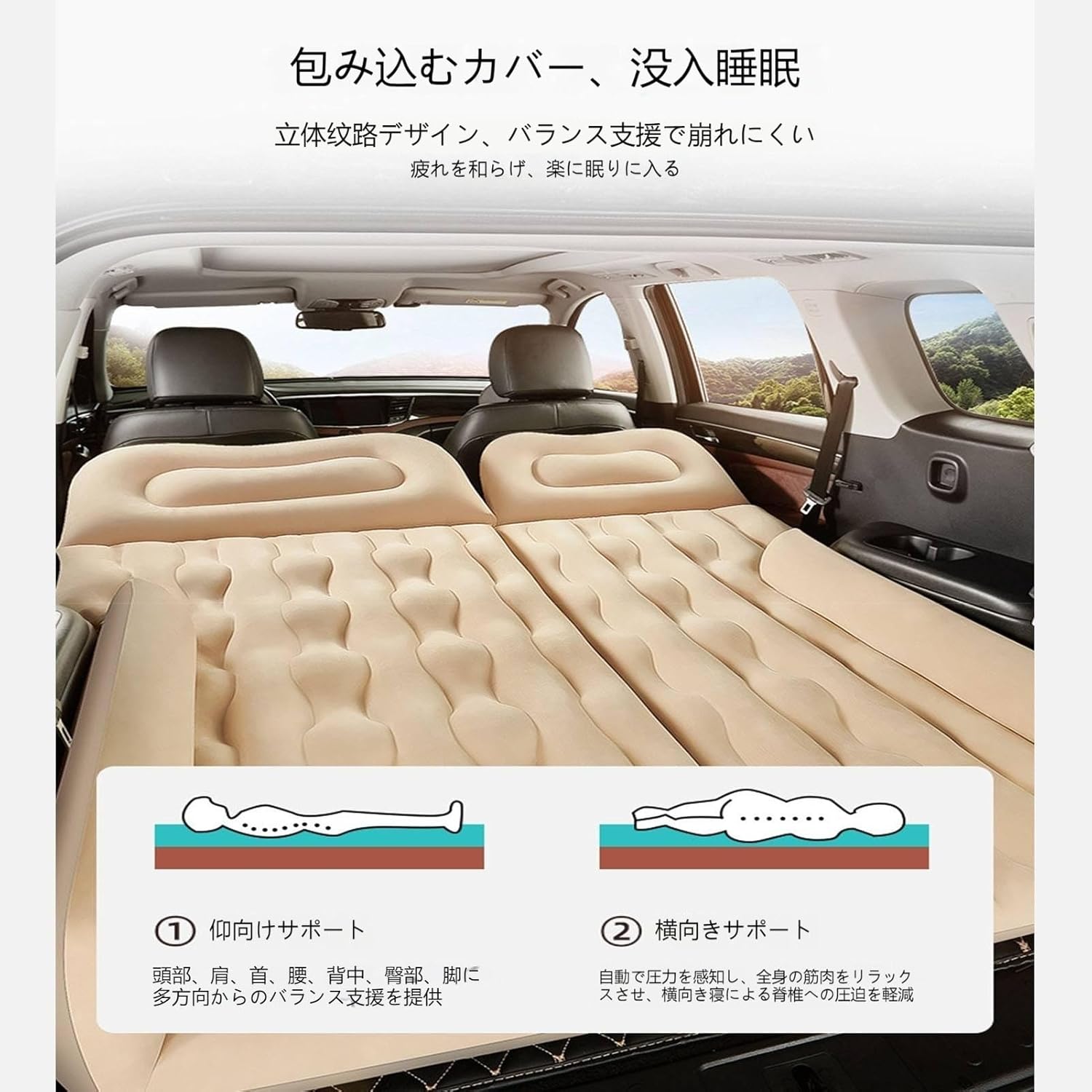 適用ベンツ GLAクラス GLBクラス GLEクラス GLKクラス GLSクラス GLクラス 車 ベッド 【WONSABON】 防災用 エア