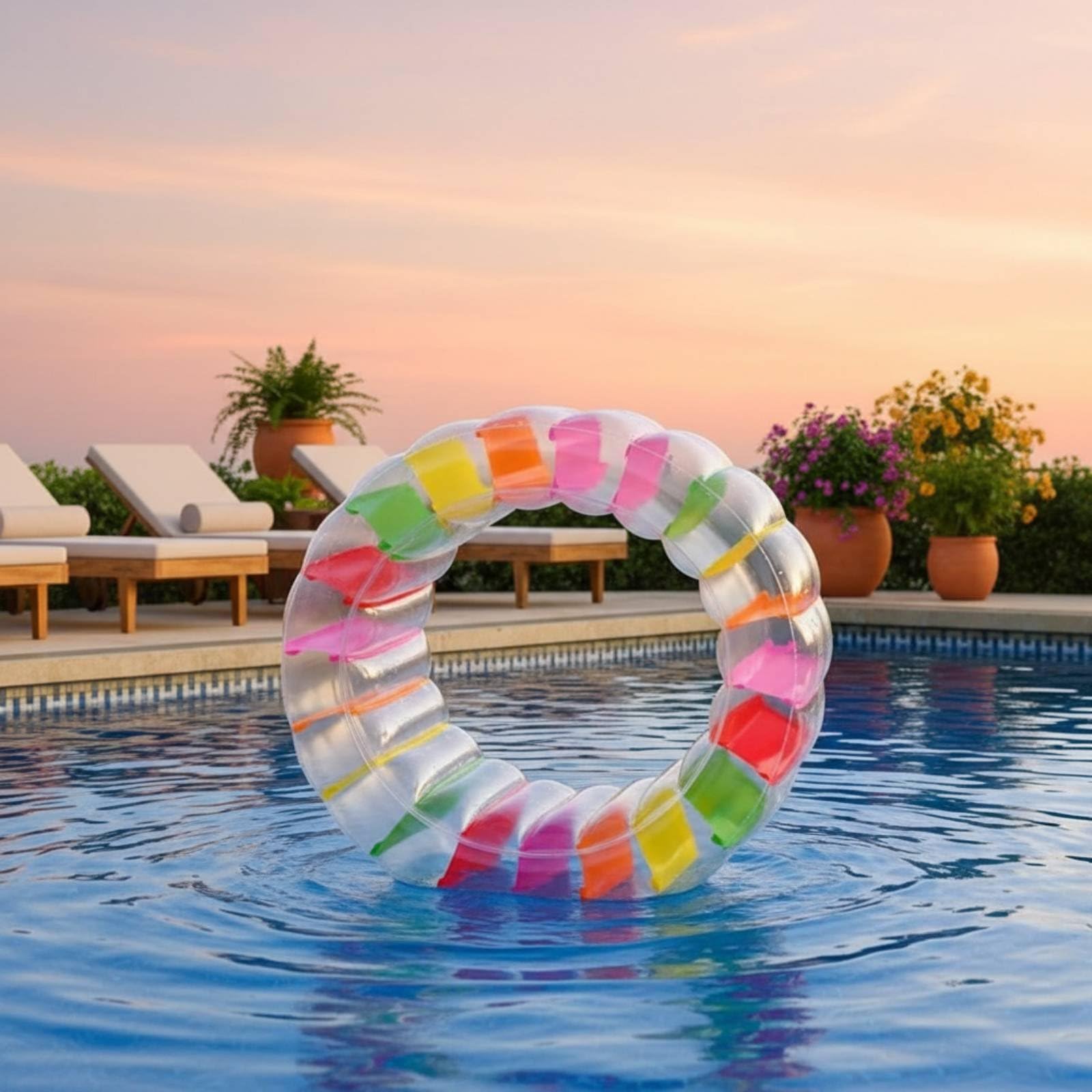 Inflable Tubo de Juego Rodillo Flotador PVC Transportable Movimiento Juegos Familiares Piscina Exterior, 120 80 84cm