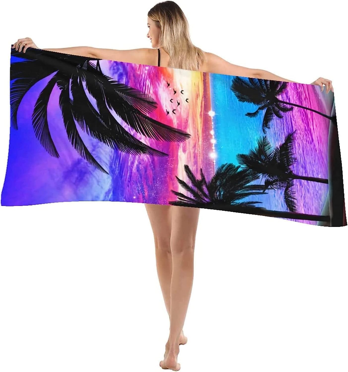 Pool Beach Towel Violet 'I Love Cheer' - 60x30 Inch Microfiber Towel For Swimming, Yoga, Camping, Personalized Gift - View #13