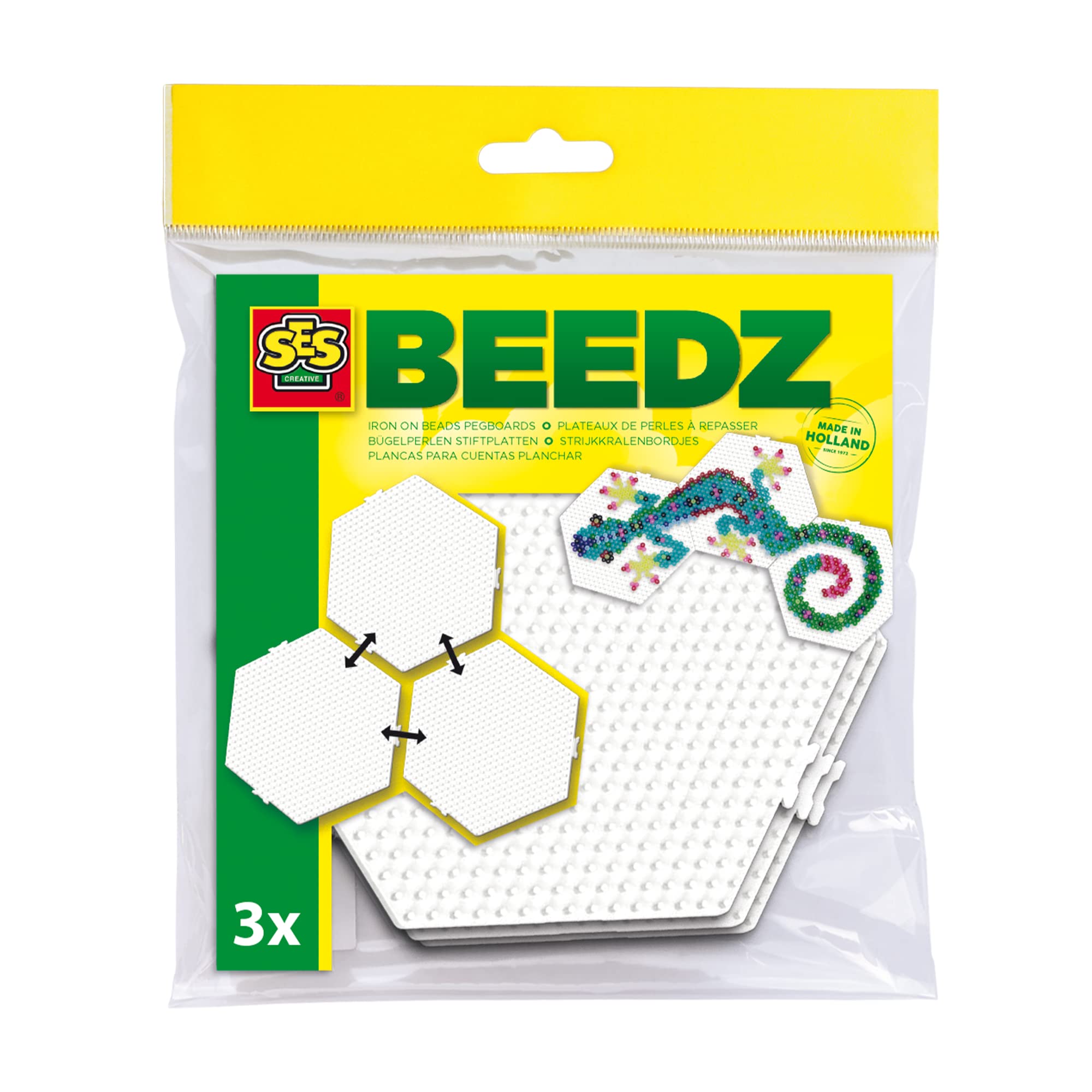 SES Creative 06314 Iron Hexagon connectable pegboard 3X, Medium
